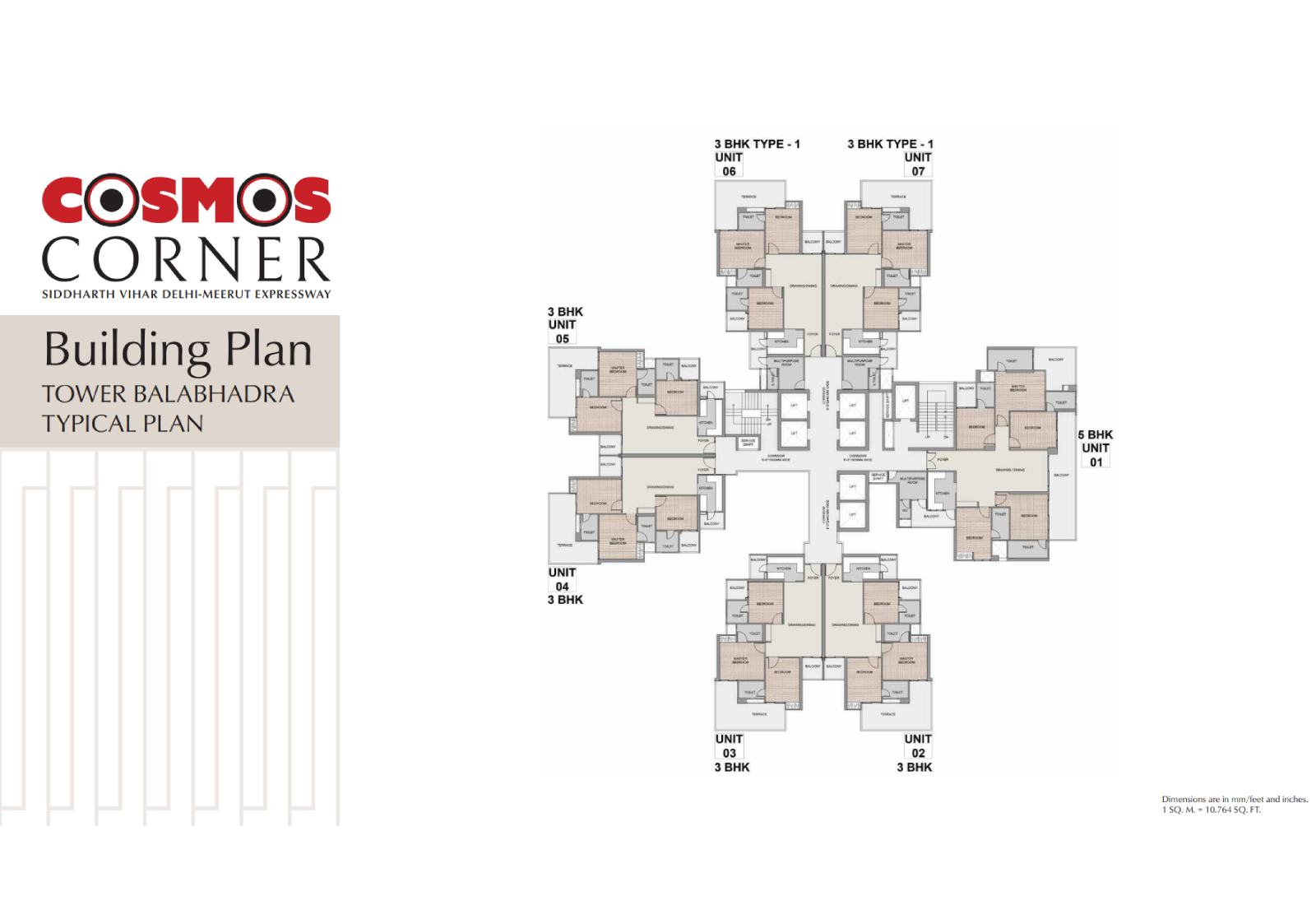 Tower Balabhadra typical floor building plan – AU Cosmos Corner